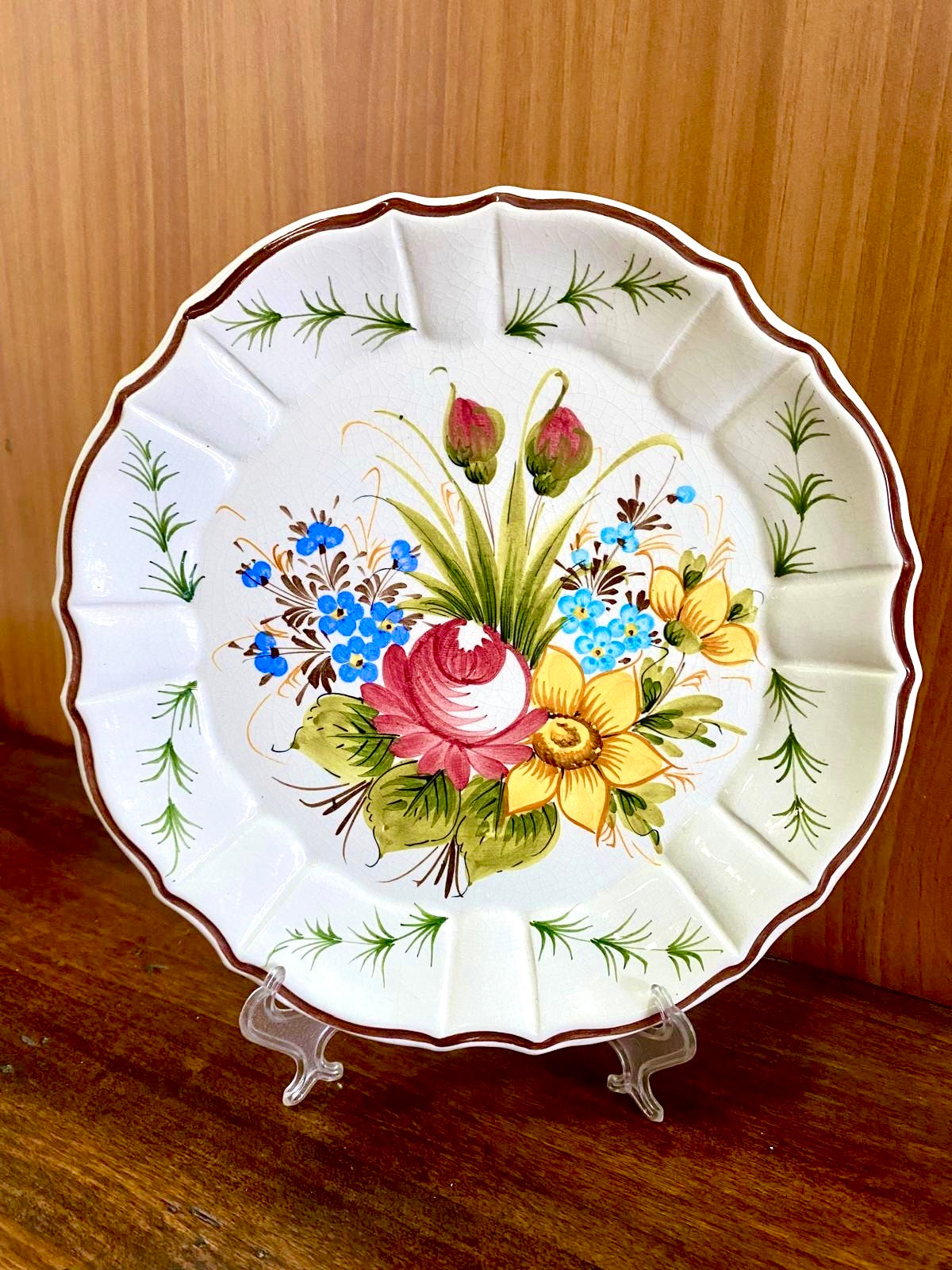 Set 4 Piatti Decorativi da Parete in Ceramica di Bassano – Dipinti a Mano, Vintage