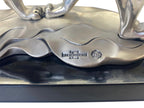 Silver-Plated Resin Panther Sculpture (Art Deco Style) on Black Base