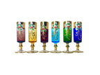 Servizio Liquore Vintage Vetro di Murano "Tre Fuochi" - Decanter e 6 Bicchieri Arlecchino