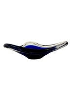 Centrotavola Triangolare in Vetro di Murano Sommerso Blu – Svuotatasche Vintage Anni 60/70/80