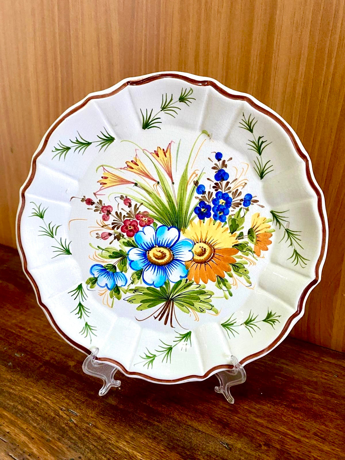 Set 4 Piatti Decorativi da Parete in Ceramica di Bassano – Dipinti a Mano, Vintage
