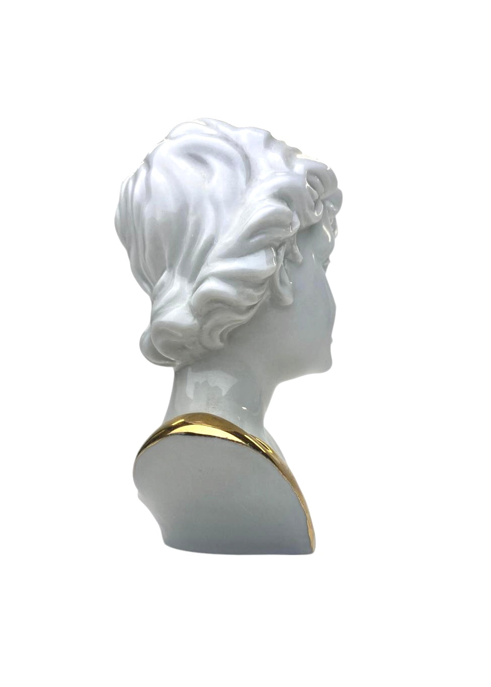 Busto Fanciullo in Porcellana Bianca e Oro Zecchino - Stile Capodimonte / Benacchio