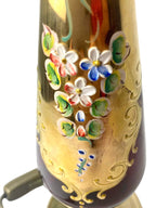 Splendida Lampada da Tavolo Vintage in Vetro di Murano Rosso Rubino e Oro Zecchino