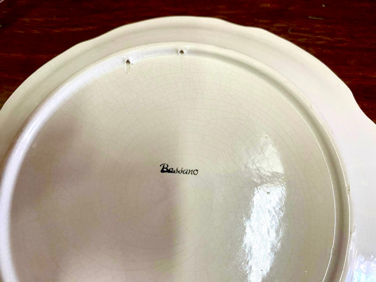 Set 4 Piatti Decorativi da Parete in Ceramica di Bassano – Dipinti a Mano, Vintage