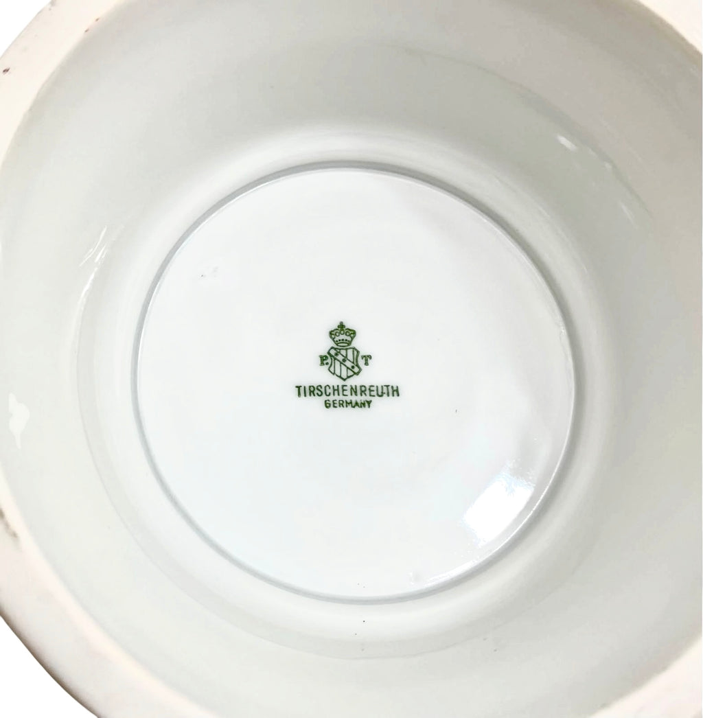 Alzata in Porcellana Tirschenreuth Germania – Decoro Floreale e Oro Zecchino