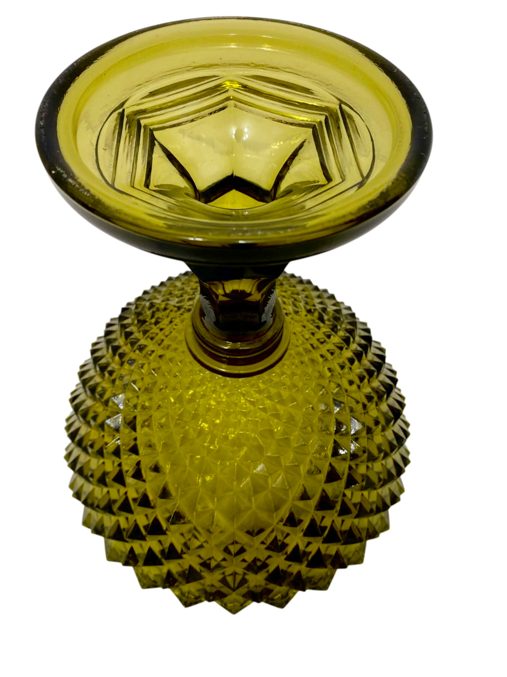 Alzata Bomboniera Vintage in Vetro Verde Oliva – Porta Caramelle / Biscottiera Mid-Century