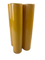 Vaso Vintage "Quadrifoglio" in Ceramica Gialla – Pierre Cardin, Anni '70 (Firmato)