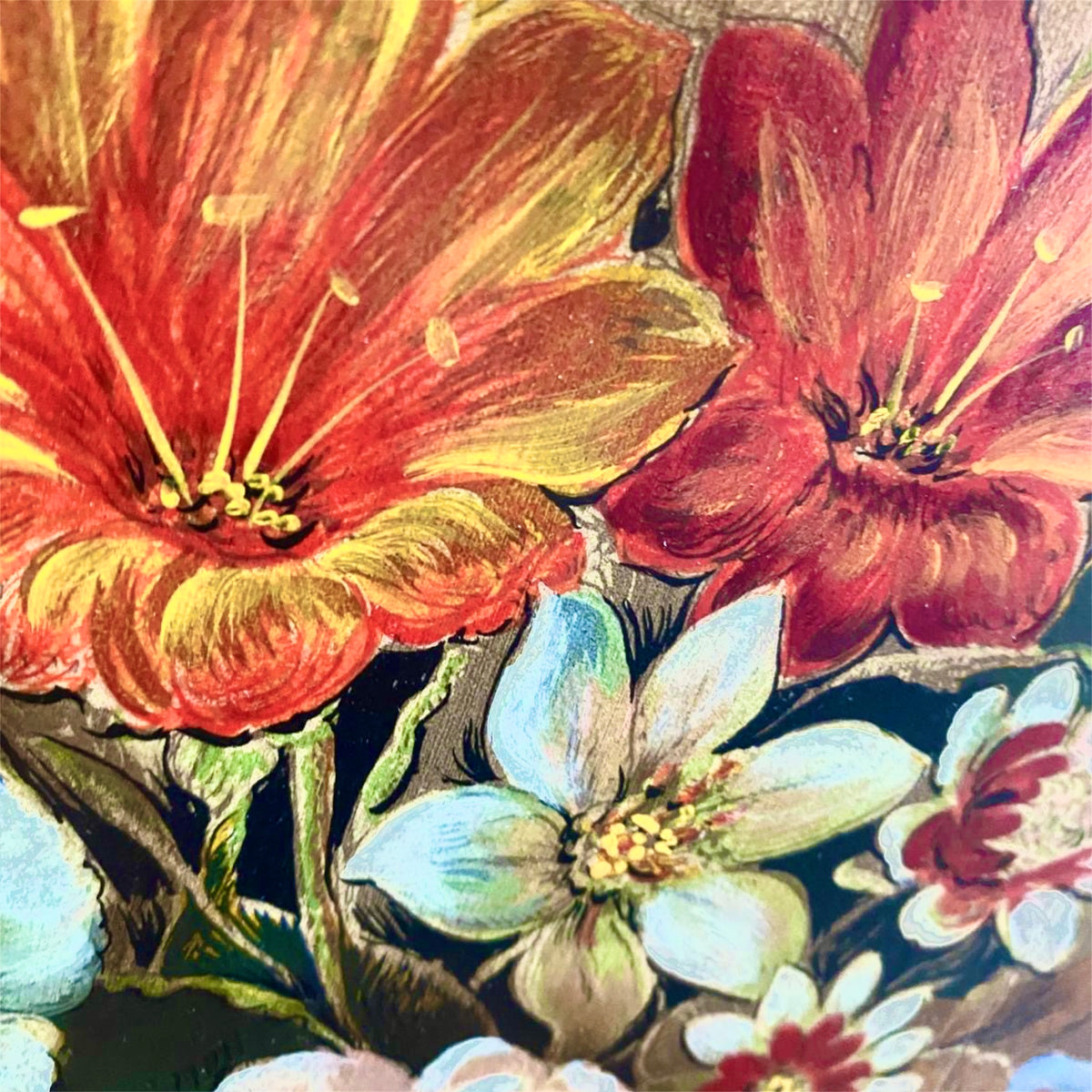 Incantevole Quadro Ovale Vintage – Natura Morta Floreale Dipinta su Tavola di Legno