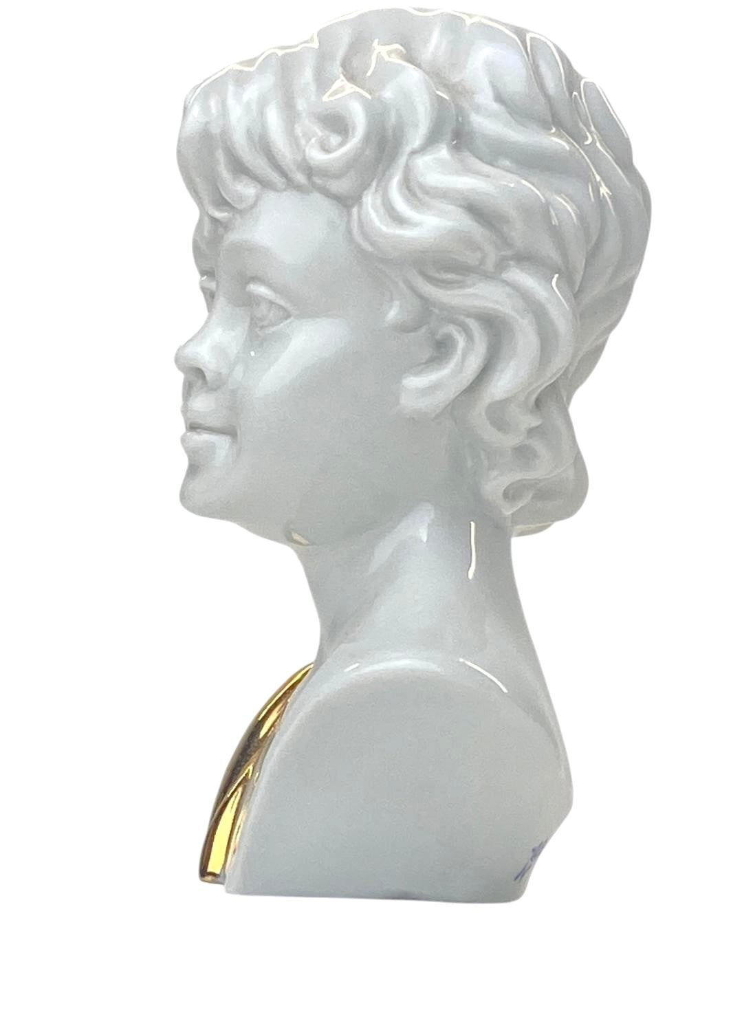 Busto Fanciullo in Porcellana Bianca e Oro Zecchino - Stile Capodimonte / Benacchio