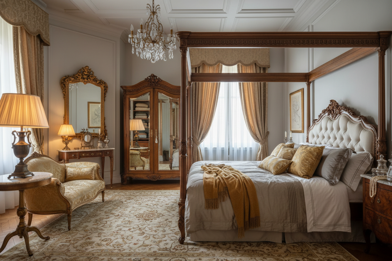 Camera da letto vintage di lusso